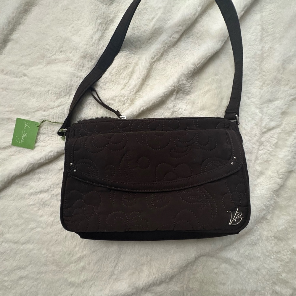 Vera Bradley Elegant Brown Floral Shoulder Bag